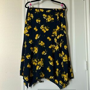 Dark Blue Banana Republic Mediterranean Lemon Aline Skirt